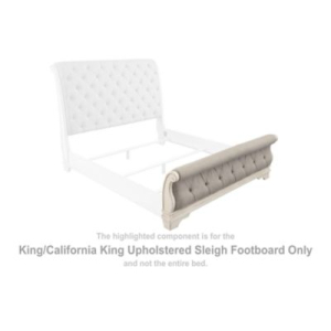 Realyn - King/Cal King UPH Sleigh Ftbd - White / Brown / Beige