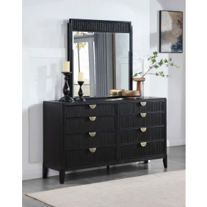 Brookmead - 8-Drawer Dresser With Mirror - Black