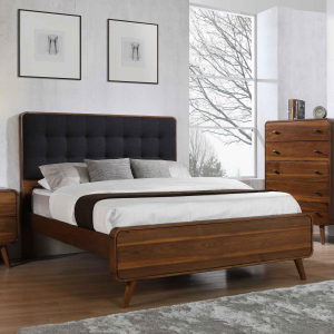 Robyn - Wood Queen Panel Bed - Dark Walnut