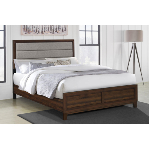 Welsley - Upholstered Eastern King Bed - Walnut