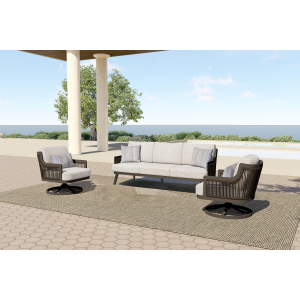 Genova - 3 Piece Outdoor (Sofa & 2 Swivel Chairs) - Gray