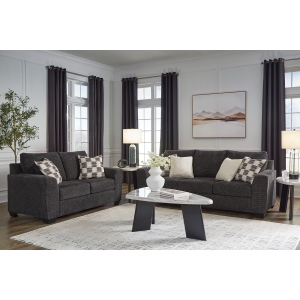 Loreo Sofa & Loveseat Ebony