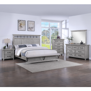 Beckett - King 5 Piece Bedroom Set - Greige