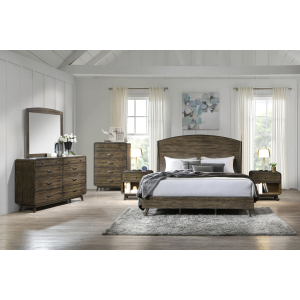 Rex - Queen 6 Piece Bedroom Set (Bed, Dresser, Mirror, Chest, 2 Nightstands) - Brown