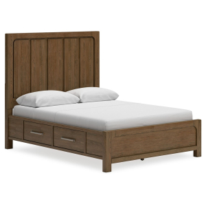 Cabalynn - Queen Panel Bed With Storage - Light Brown