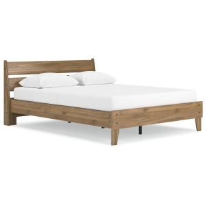 Deanlow - Queen Platform Panel Bed - Honey