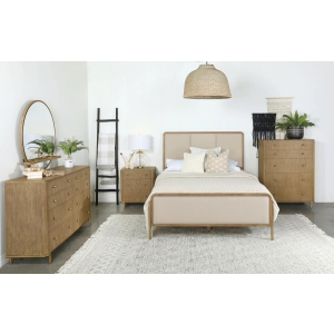 Arini - 5 Piece Eastern King Bedroom Set - Cream And Sand Wash