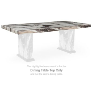 Jeshina - Rectangular Dining Room Table Top - Dark Brown / Beige