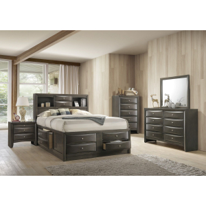 Emily - King 5 Piece Bedroom Set - Gray