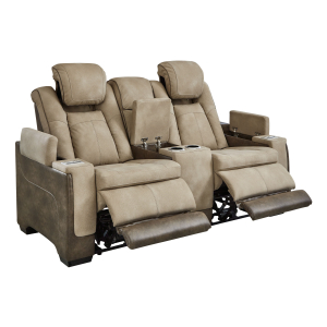 Next-Gen Durapella - Power Reclining Loveseat With Console/Adj Headrest - Sand