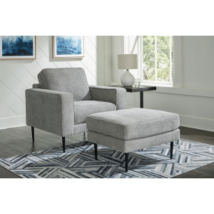 Hazela - 2 Pc. - Chair, Ottoman - Charcoal