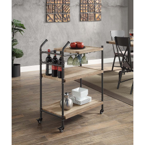 Brantley - Serving Cart - Oak & Sandy Black