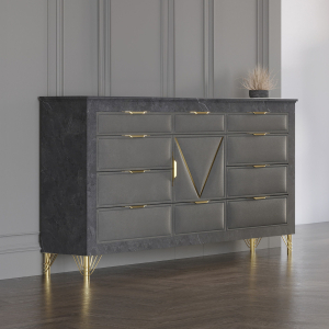 Symmetry - 10 Drawer Dresser - Charcoal