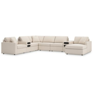 Modmax - 8-Piece Sectional With Raf Corner Chaise And Audio Consoles - Oyster