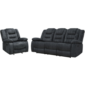 Bolton - Manual Glider Reclining Sofa And Recliner - Misty Storm
