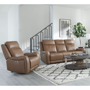 Haywood - Power Reclining Sofa And Recliner - Butternut