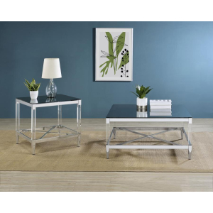 Lindley - 2 Piece Square Coffee And End Table Set - Chrome