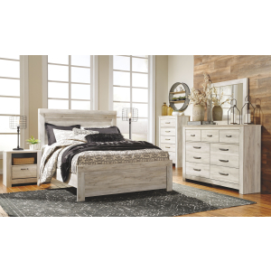 Bellaby - 7 Pc. - Dresser, Mirror, Queen Panel Bed, 2 Nightstands - Whitewash