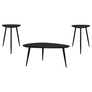 Odessa - 3 Piece Triangular Coffee And End Table Set - Black