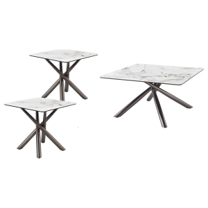 Carvell - 3 Piece Square Coffee And End Table Set - Mirage White