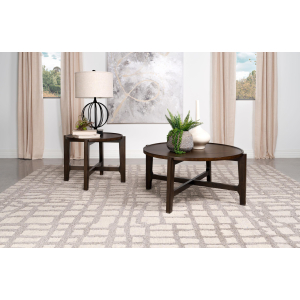 Cota - 2 Piece Solid Wood Coffee And End Table Set - Dark Brown