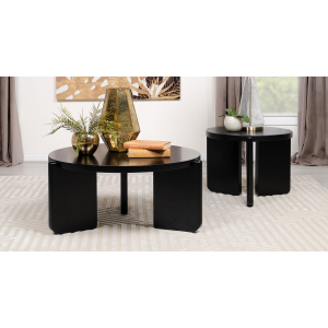 Cordova - 2 Piece Solid Wood Coffee And End Table Set - Black
