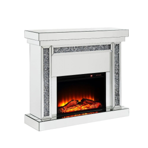 Noralie - 42## Fireplace - Mirrored & Faux Diamonds