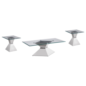Jenny - 3 Piece Rectangular Coffee And End Table Set - Chrome