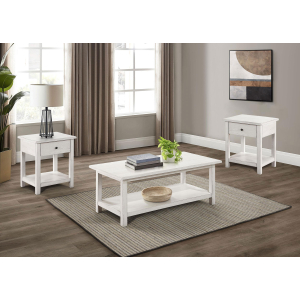 Payne - 3 Piece Coffee And 1-Drawer End Table Set - White