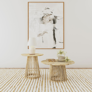 Touhy - 2 Piece Round Coffee And End Table Set - Natural Mango