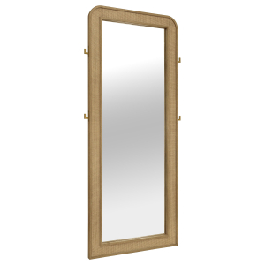 Arini - Cane Weave Full Length Standing Floor Mirror - Sand Wash