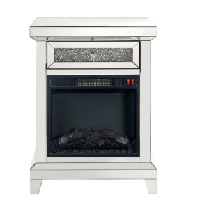 Noralie - 24## Fireplace - Mirrored & Faux Diamonds