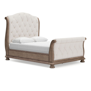 Ardenfield - Queen Upholstered Sleigh Bed - Light Brown