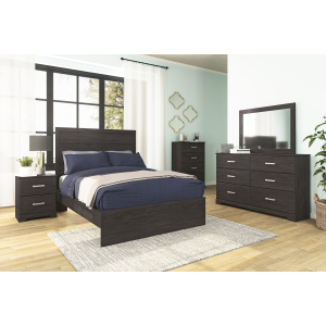 Belachime - 5 Pc. - Dresser, Mirror, Chest, Full Panel Bed - Black