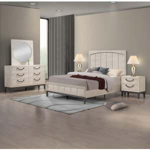Veda - King 4 Piece Bedroom Set - Beige