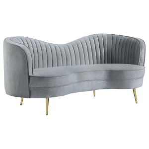 Sophia - Upholstered Channel Tufted Loveseat - Gray