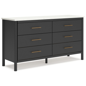 Cadmori - Six Drawer Dresser - Black / White