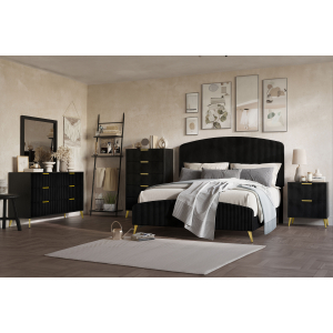 Kailani - 6/0 Western King 5 Piece Bedroom Set (Bed, Dresser, Mirror, Chest, Nightstand) - Black
