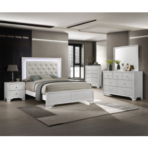 Lyssa - Queen 5 Piece Bedroom Set - Oat / Frost