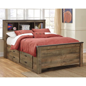 Trinell - Full Bookcase Bed With 2 Sided Storage - Brown