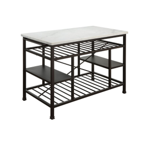 Lanzo - Kitchen Island - Marble Top & Gunmetal