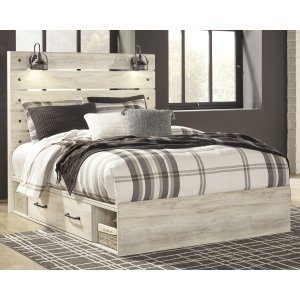 Cambeck - Queen Panel Bed with Side Storage Drawers - Whitewash