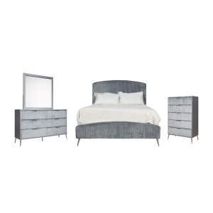 Kailani - 6/6 Eastern King 4 Piece Bedroom Set (Bed & Dresser & Mirror & Chest) - Gray