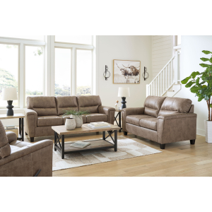 Navi - 3 Pc. - Sofa, Loveseat, Rocker Recliner - Fossil
