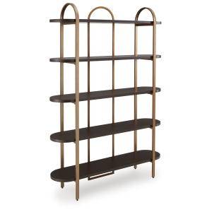 Brentmour - Bookcase - Brown / Gold Finish