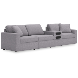 Modmax - 4-Piece Sectional With Audio System Console - Granite
