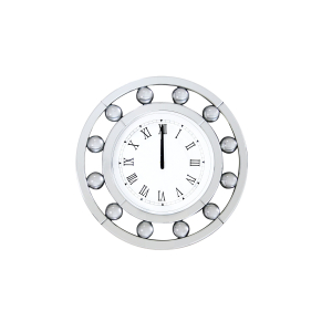 Boffa - Geometric Pattern Trim Round Wall Clock - Mirrored