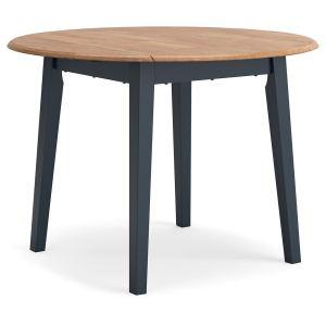 Gesthaven - Round Dining Room Drop Leaf Table - Natural / Blue