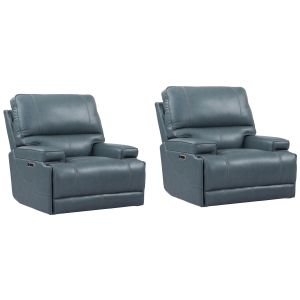 Whitman - Powered By Freemotion Cordless Power Recliner (Set of 2) - Verona Azure