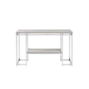 Chafik - Sofa Table - Natural Oak & Chrome